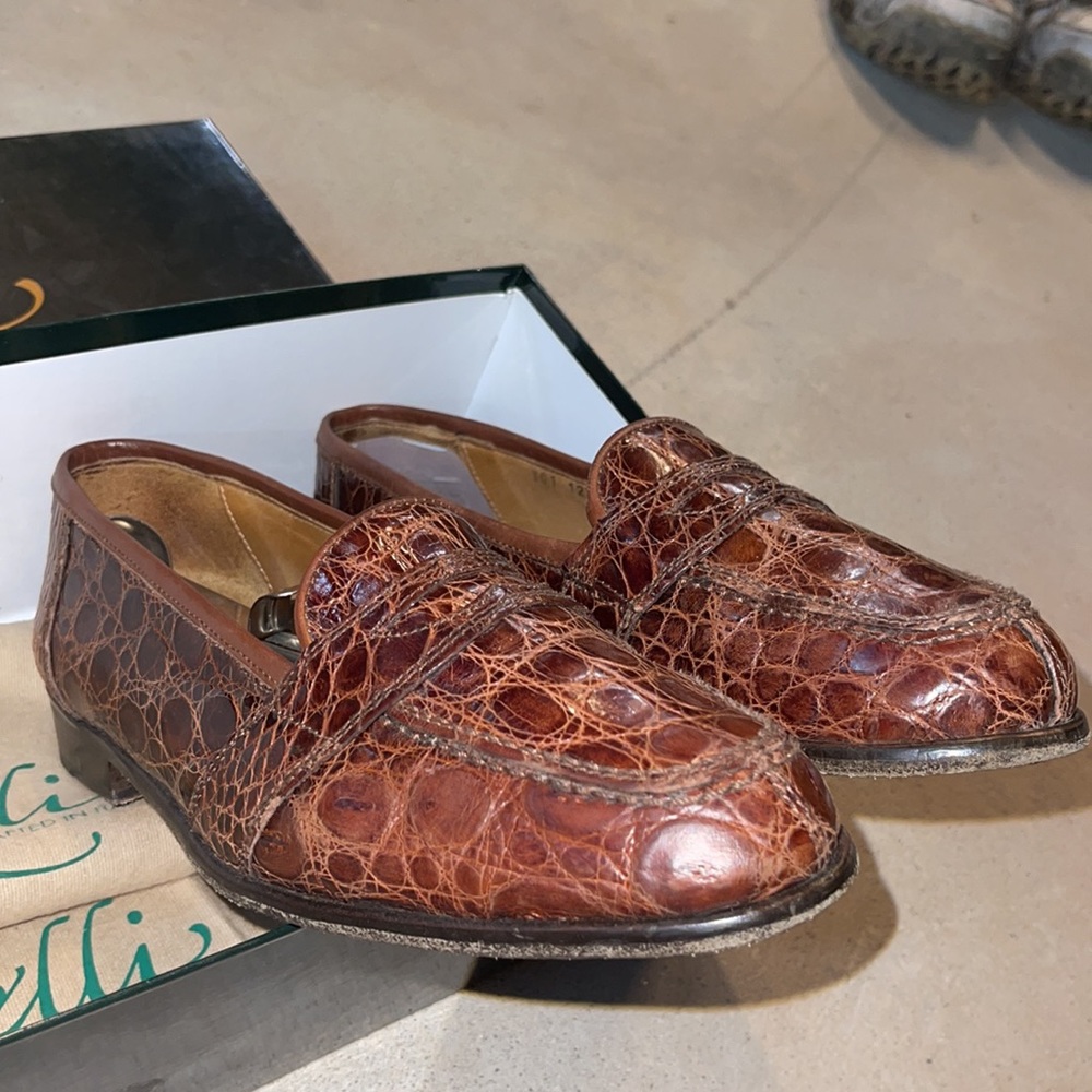 Zelli genuine Tuscany crocodile skin loafers